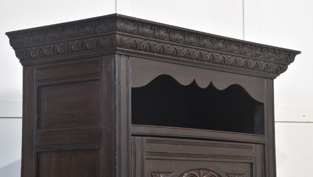 Carved oak hall robe View VI