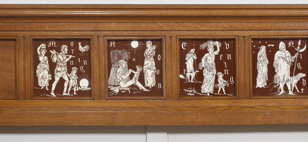 Oak framed set of four Minton Tiles View III