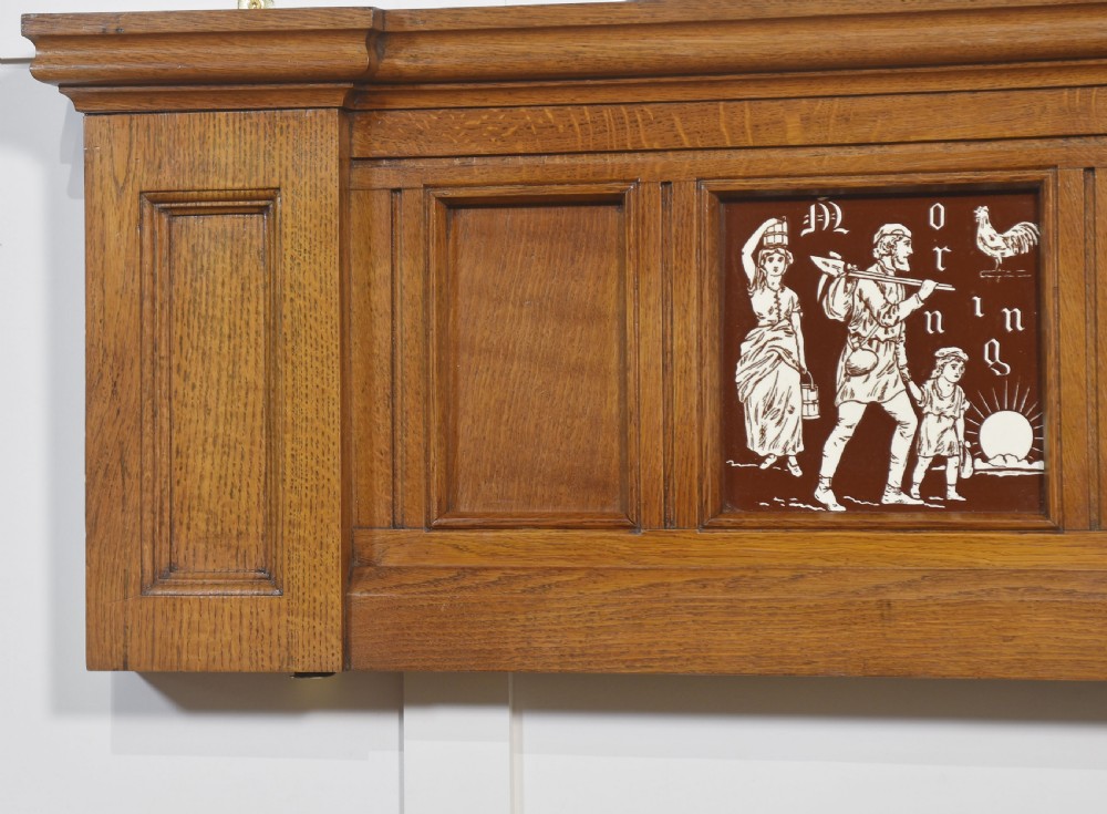 Oak framed set of four Minton Tiles View V