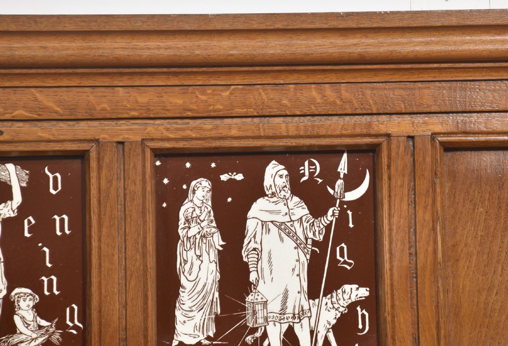 Oak framed set of four Minton Tiles View VI
