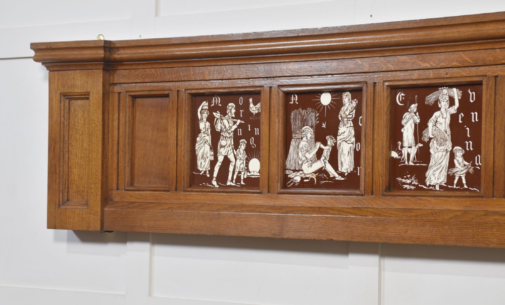 Oak framed set of four Minton Tiles View IX