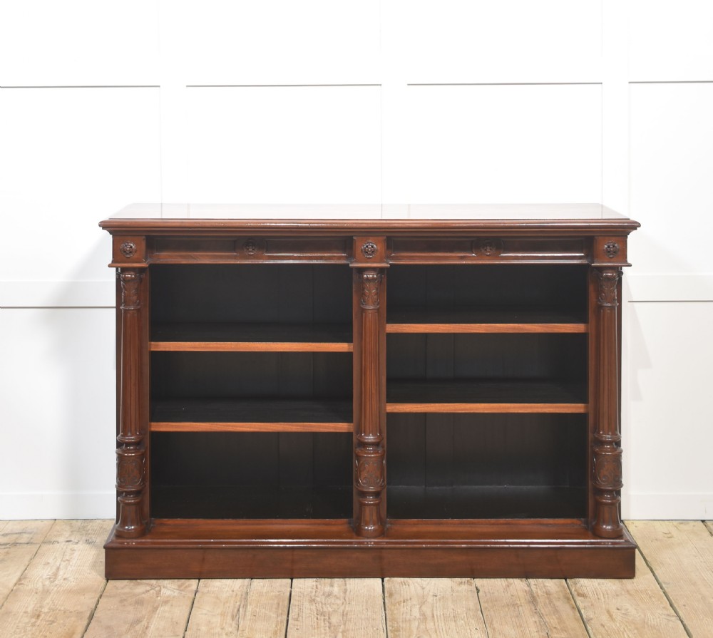 Mahogany open bookcase