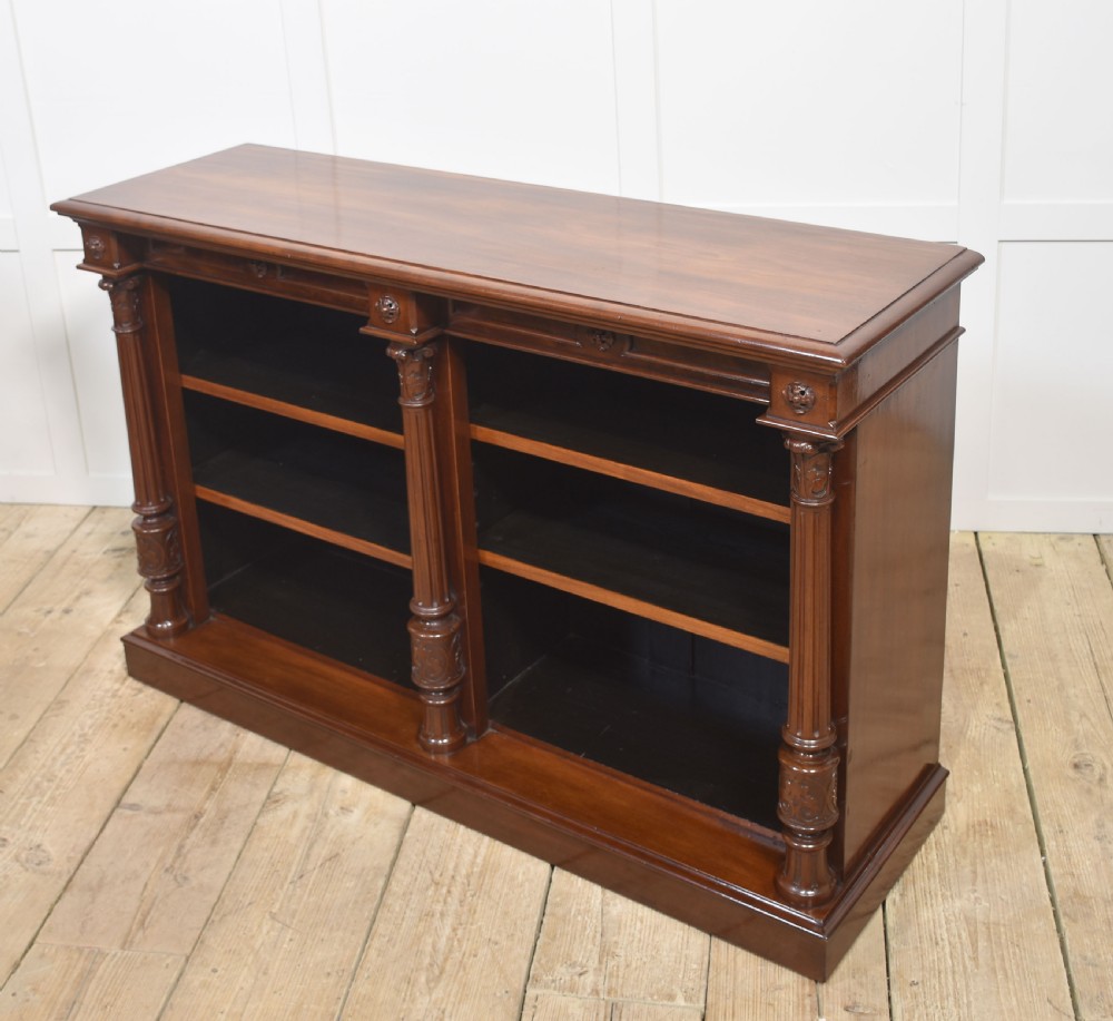 Mahogany open bookcase View VII
