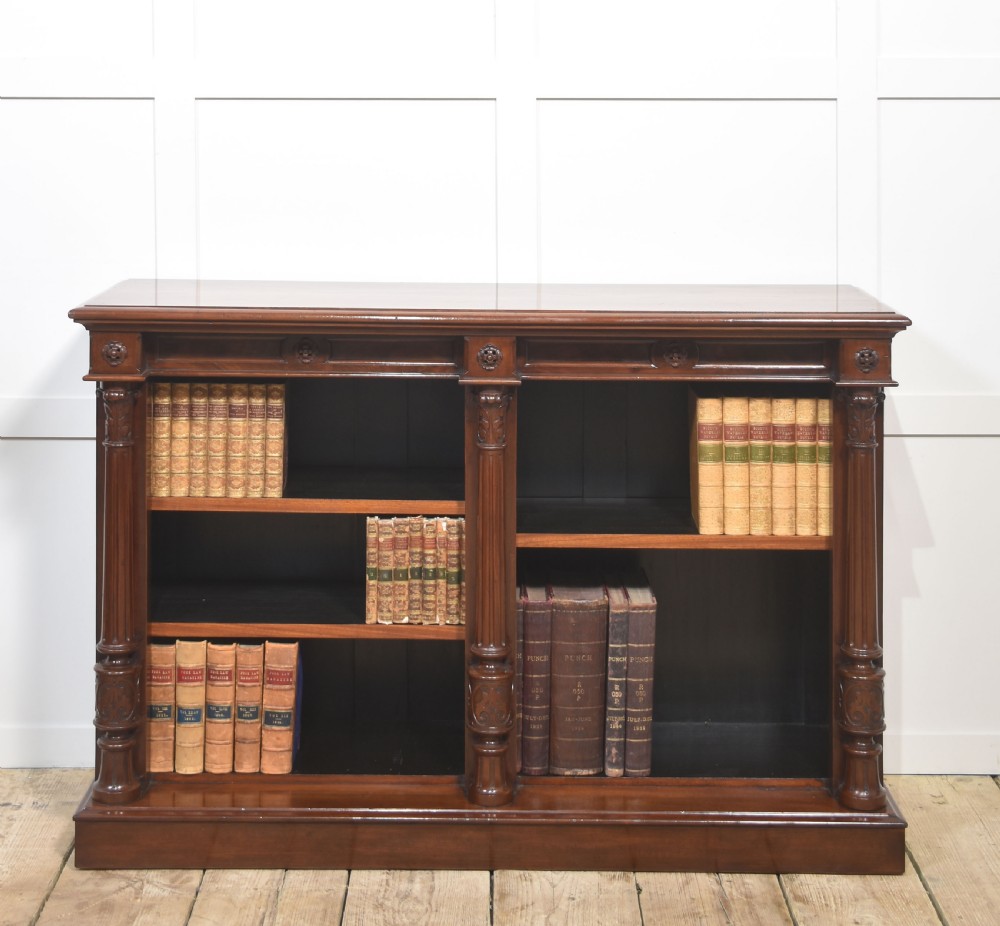 Mahogany open bookcase View IX
