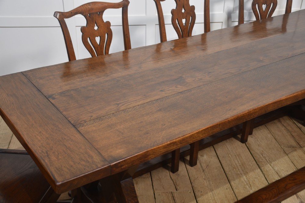 Oak refectory table View IV