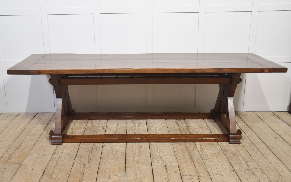 Oak refectory table View VII
