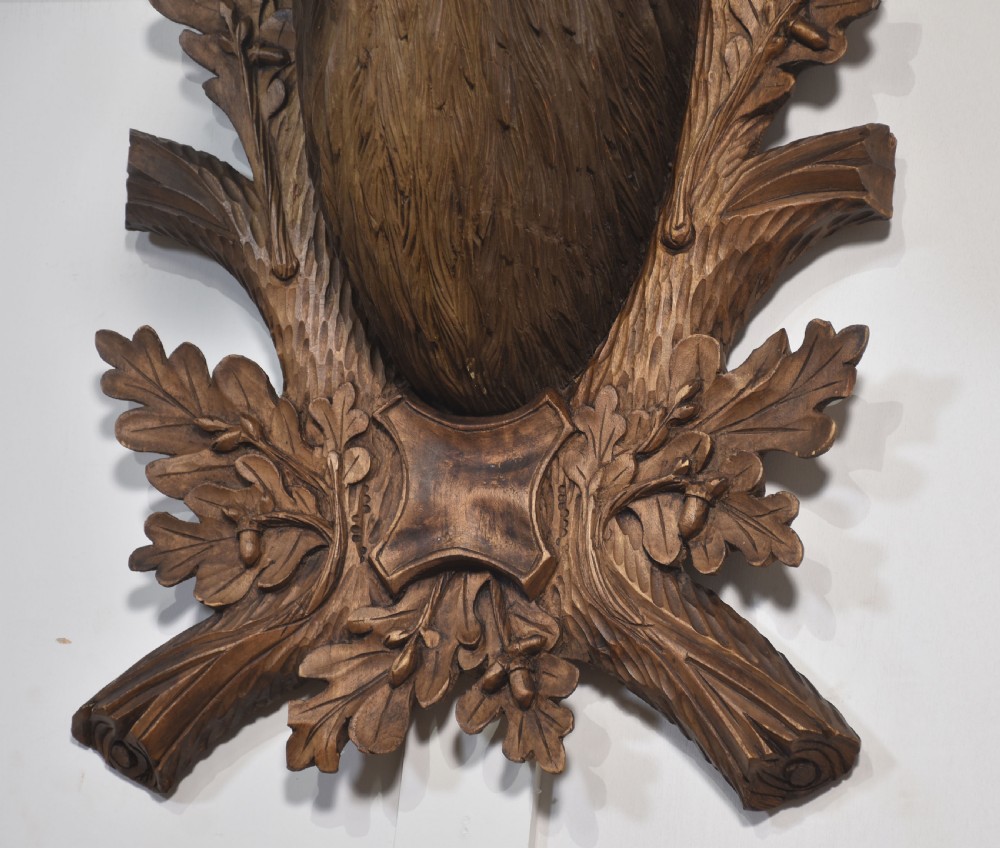 Large carved polychrome decorated stags head View VIII