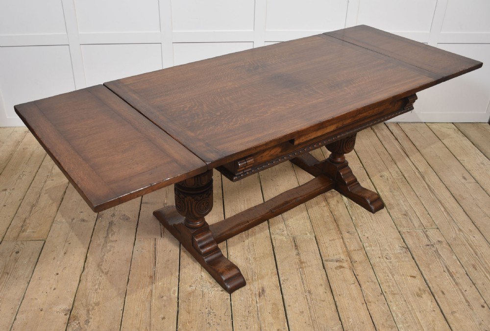 Oak draw leaf refectory table View V