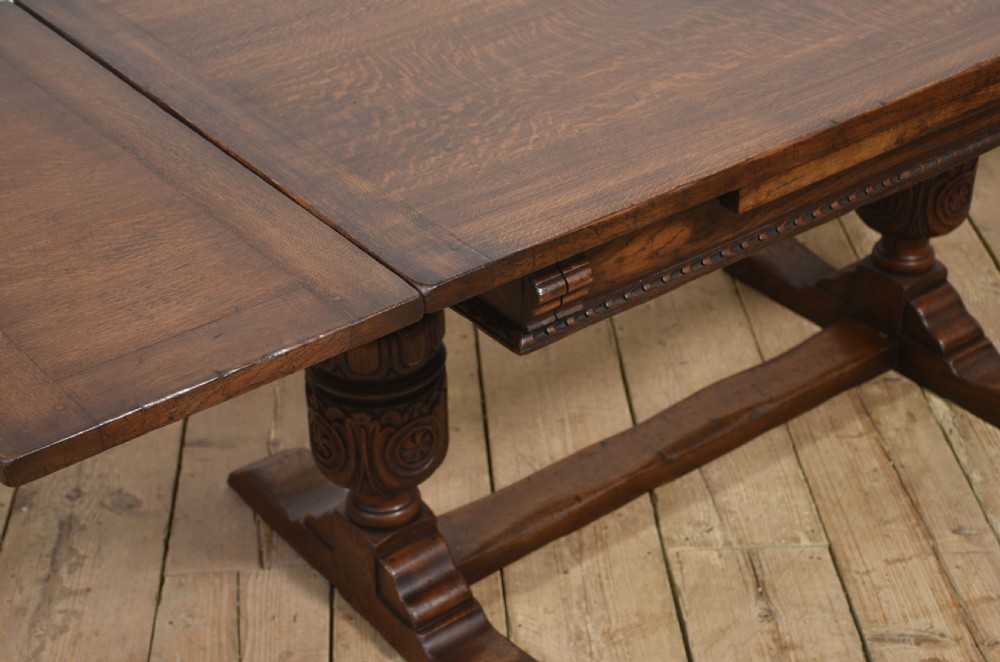 Oak draw leaf refectory table View VIII