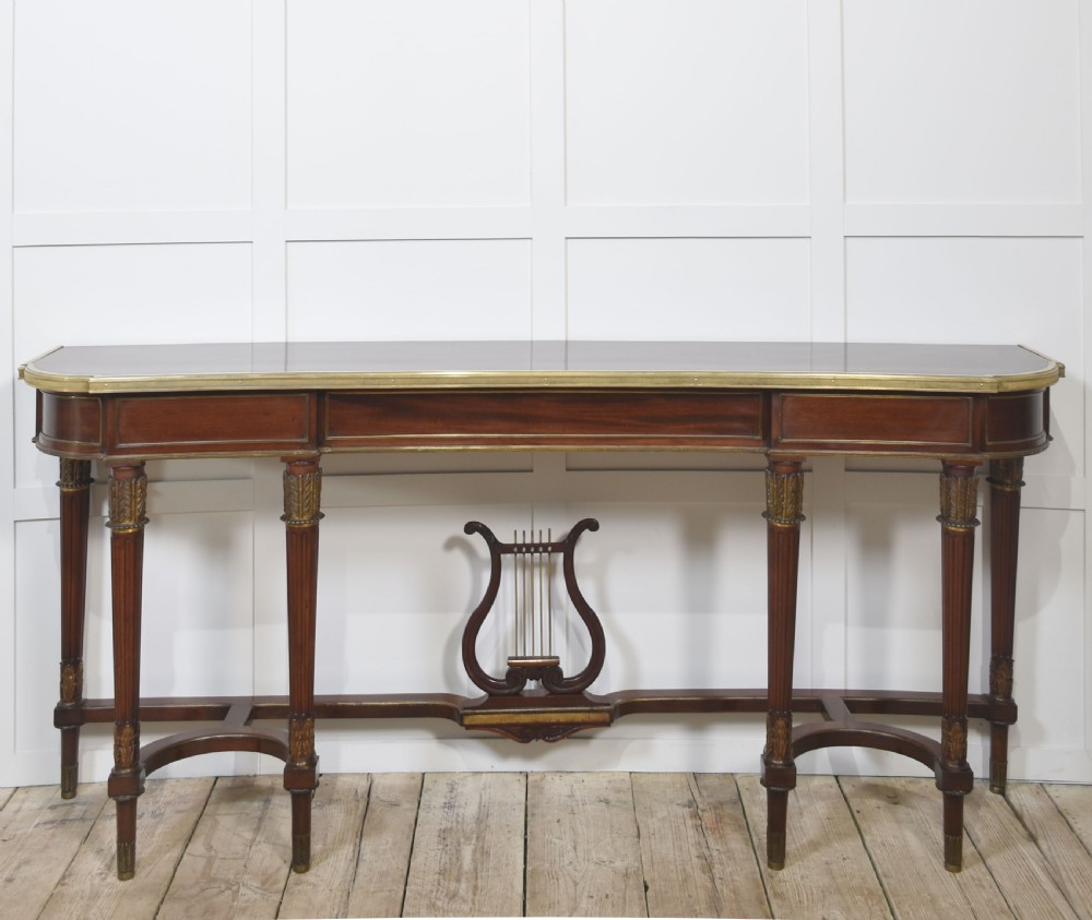 Mahogany Long Console Table,in the French Empire Revival Style