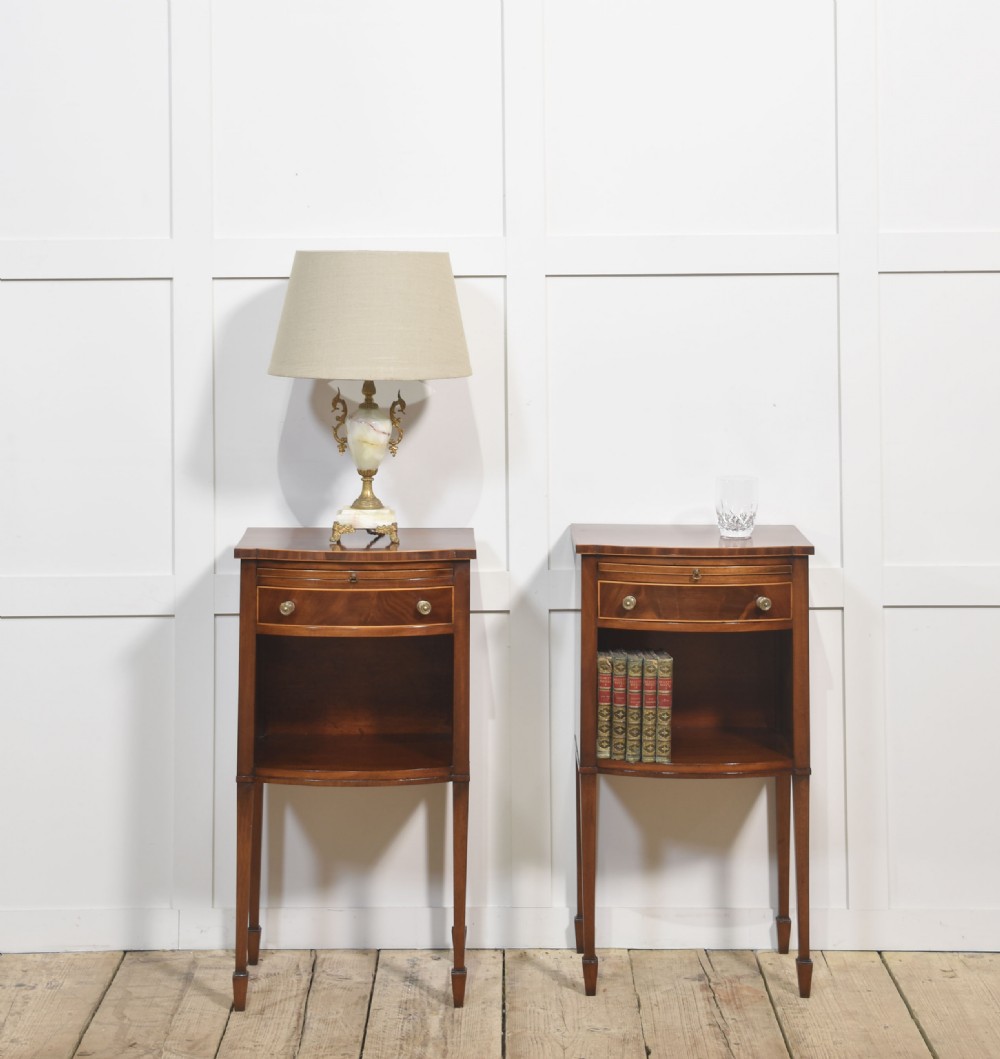 Pair of mahogany bedside tables View II