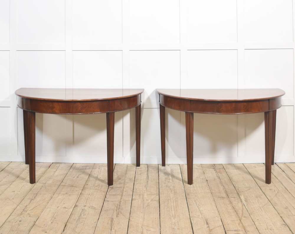 Pair of mahogany hall tables