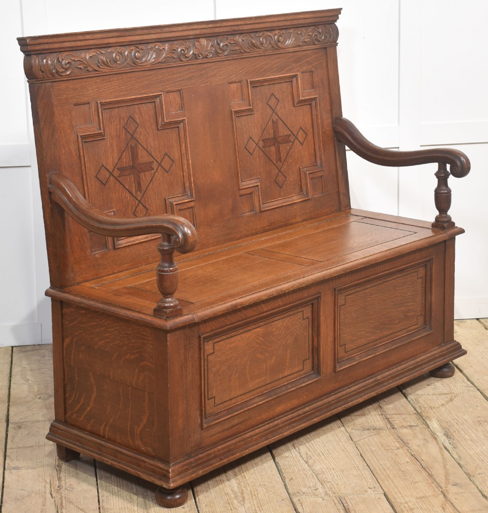 Carved Oak Settle View VI