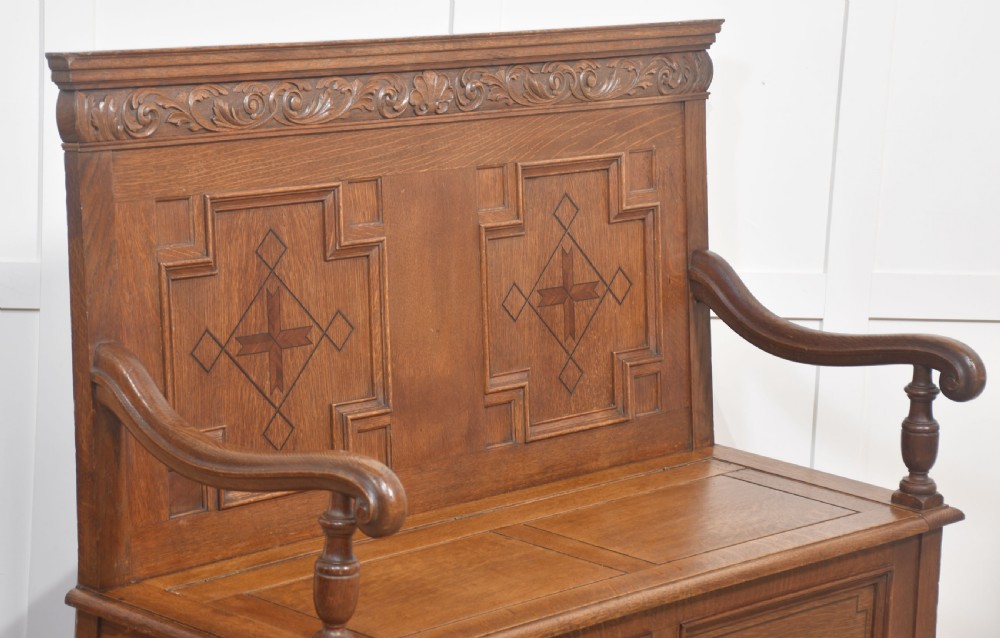 Carved Oak Settle View VII