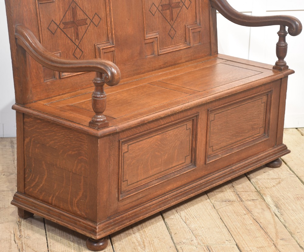 Carved Oak Settle View IX