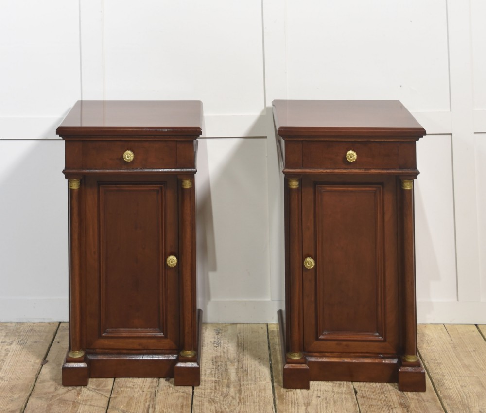 Pair of Empire Style Mahogany Bedside Cabinets