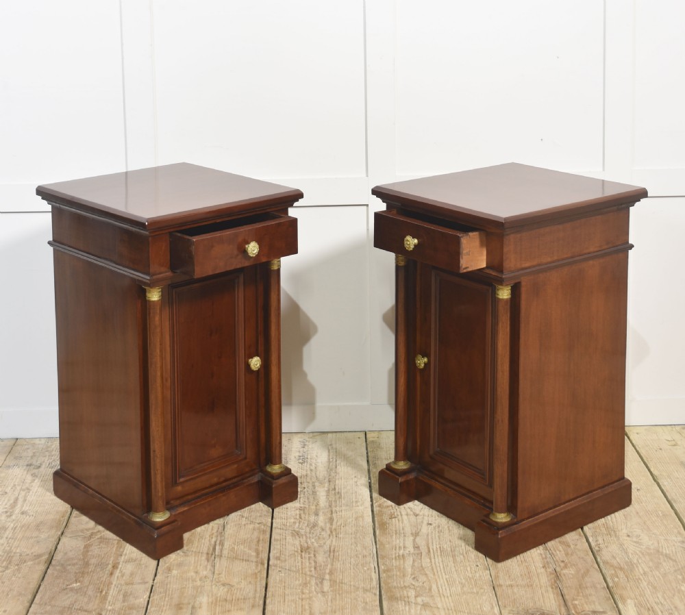 Pair of Empire Style Mahogany Bedside Cabinets View VII