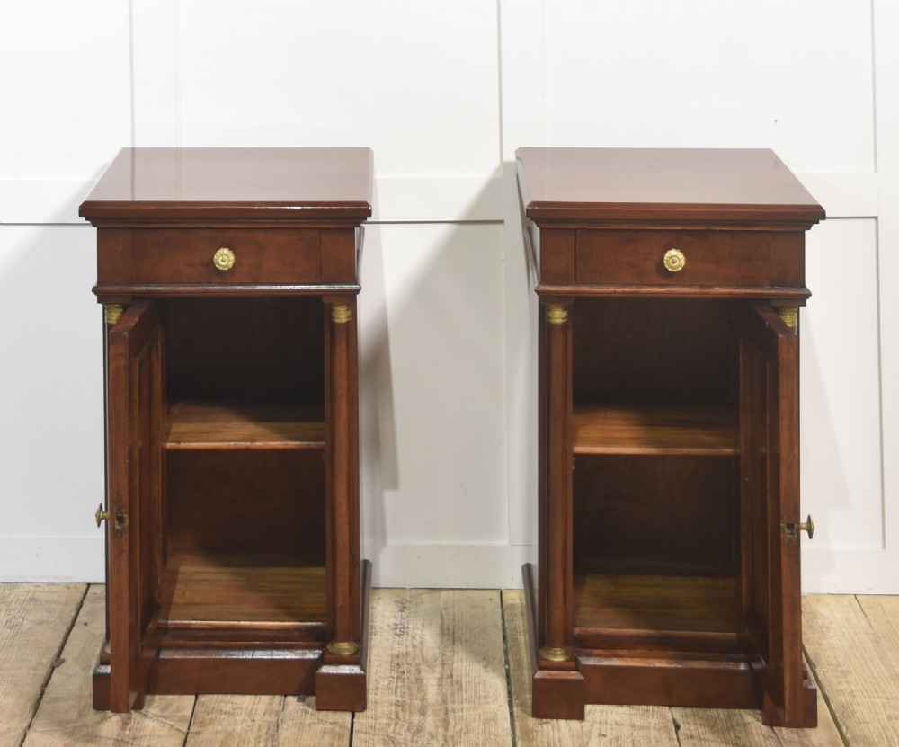 Pair of Empire Style Mahogany Bedside Cabinets View VIII