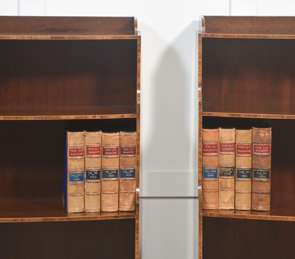 Pair of Mahogany Inlaid Open Bookcases View V