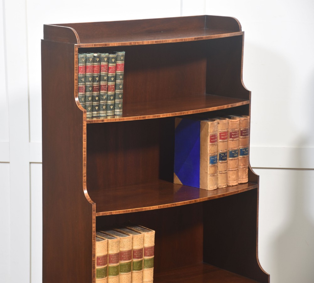 Pair of Mahogany Inlaid Open Bookcases View VIII
