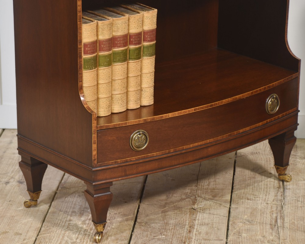 Pair of Mahogany Inlaid Open Bookcases View IX