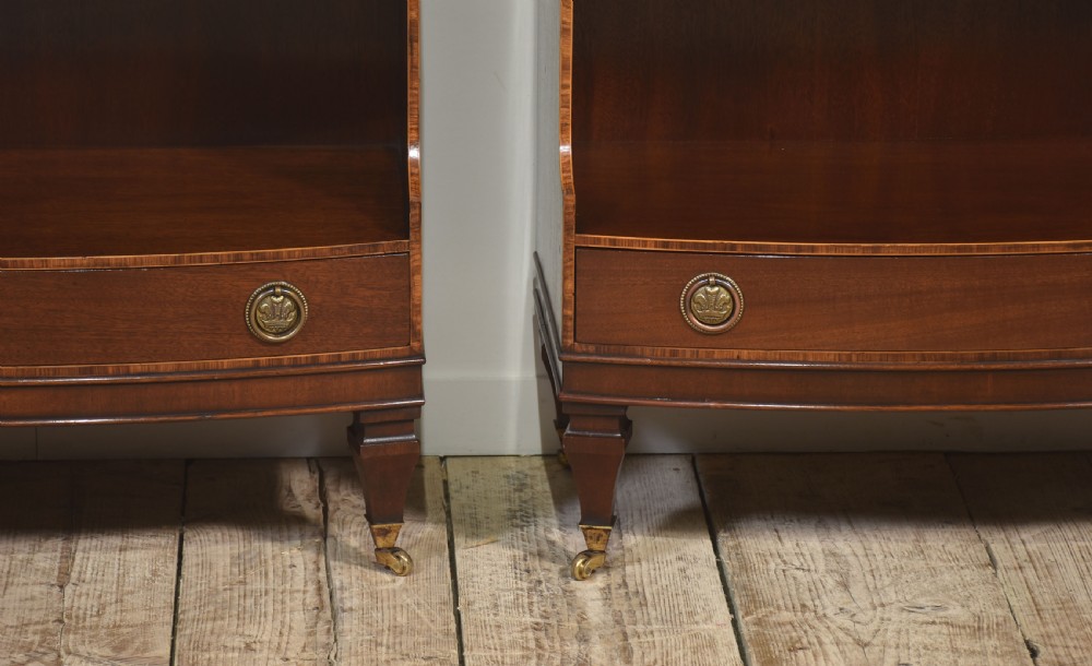 Pair of Mahogany Inlaid Open Bookcases View XVI