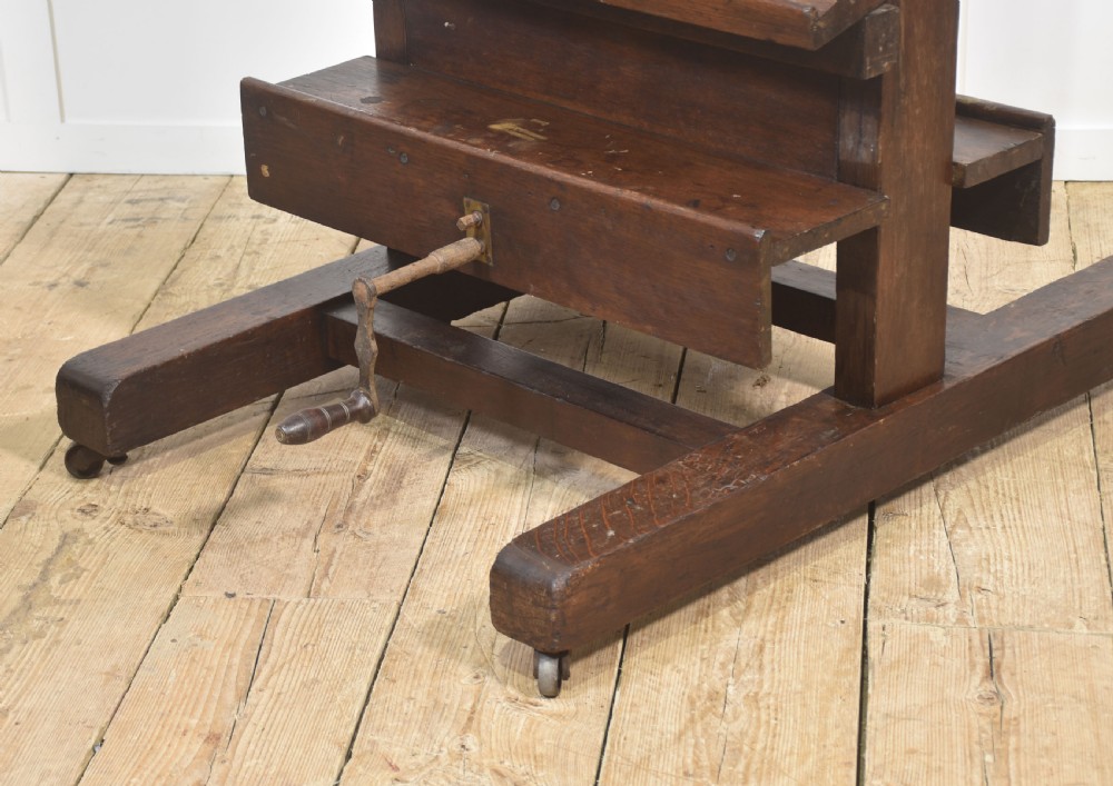 Monumental Fully Adjustable Oak Artist’s Studio Easel View VI