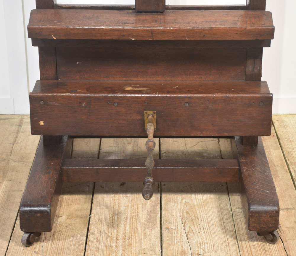 Monumental Fully Adjustable Oak Artist’s Studio Easel View VII