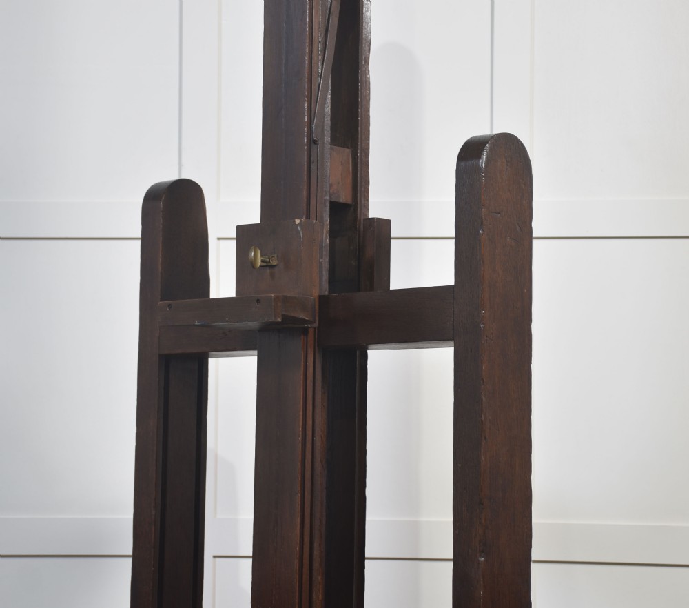 Monumental Fully Adjustable Oak Artist’s Studio Easel View IX