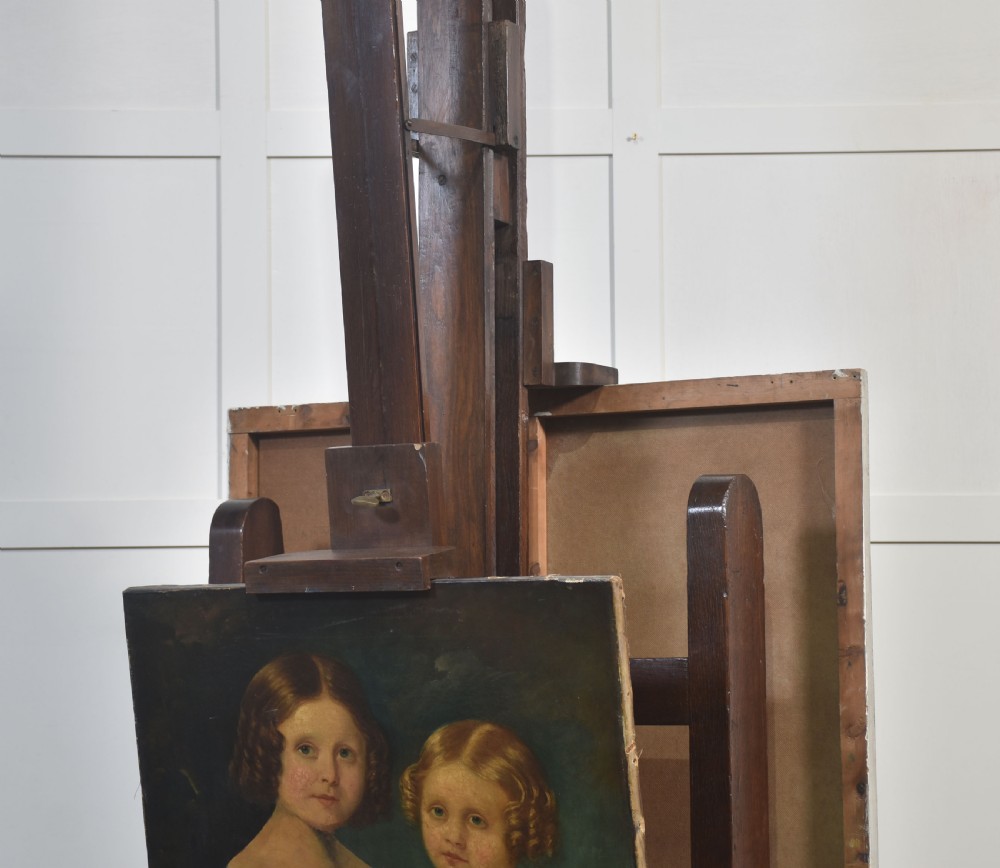 Monumental Fully Adjustable Oak Artist’s Studio Easel View XXIII