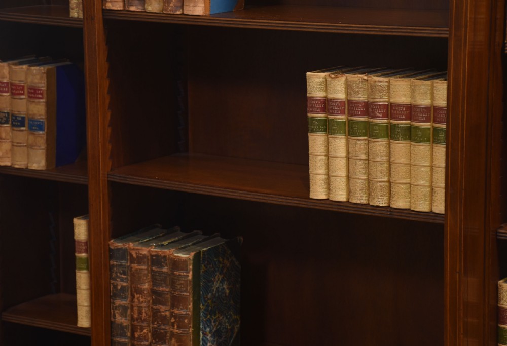 Inlaid Mahogany Breakfront Open Bookcase View V