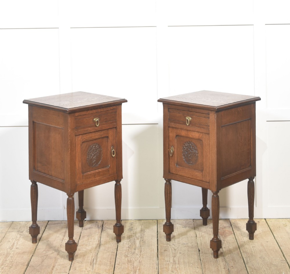 Pair of Oak Bedside Cabinets