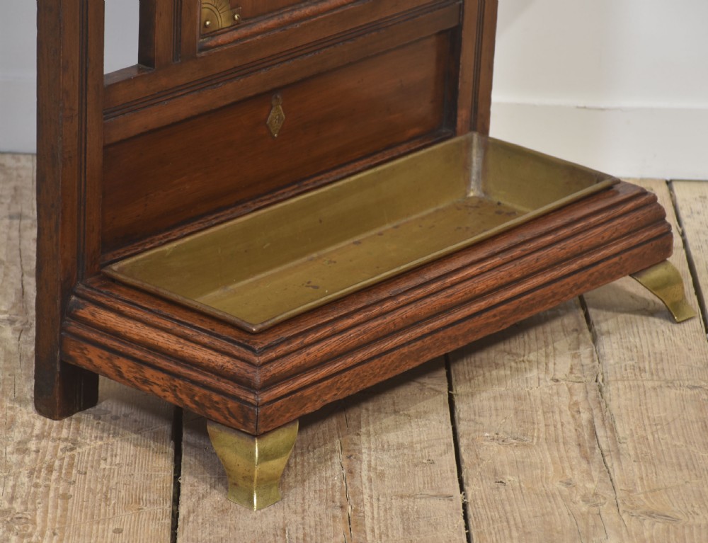 Oak and brass umbrella stand View IX