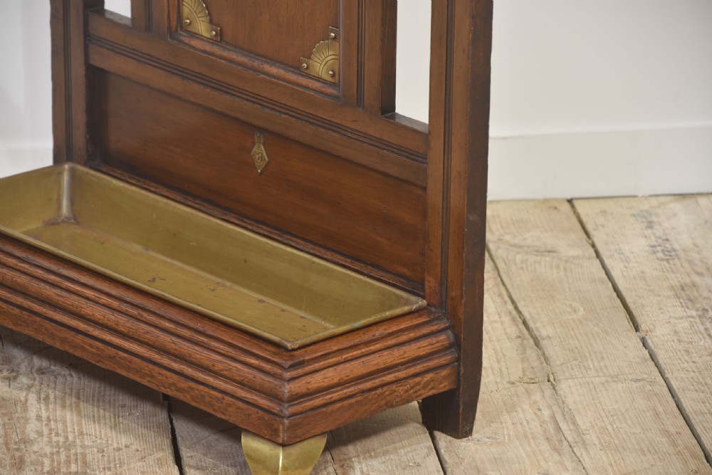 Oak and brass umbrella stand View XI
