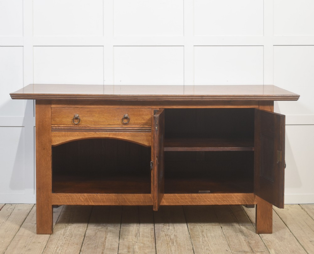 Arts and Crafts Solid Oak Sideboard View VIII