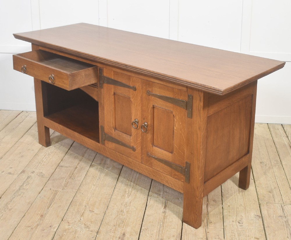 Arts and Crafts Solid Oak Sideboard View XII