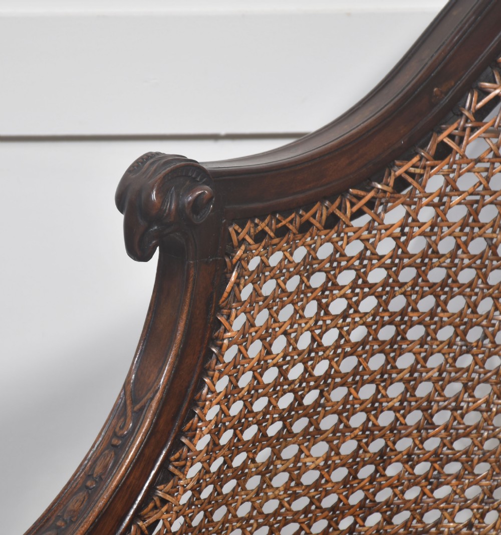 Pair Of Carved Mahogany And Cane Library Chairs View VII