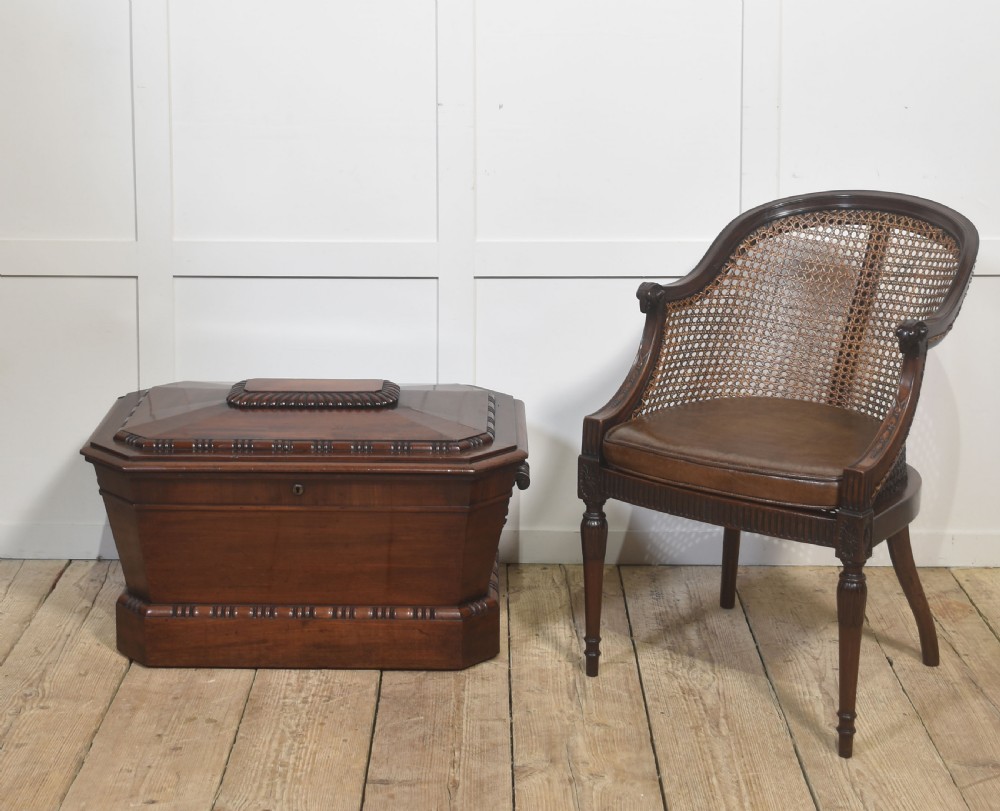 Pair Of Carved Mahogany And Cane Library Chairs View XI