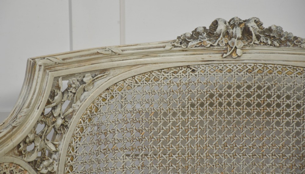 Elegant Pair of French Carved & Caned Tub Chairs In The Louis XVI Style View II