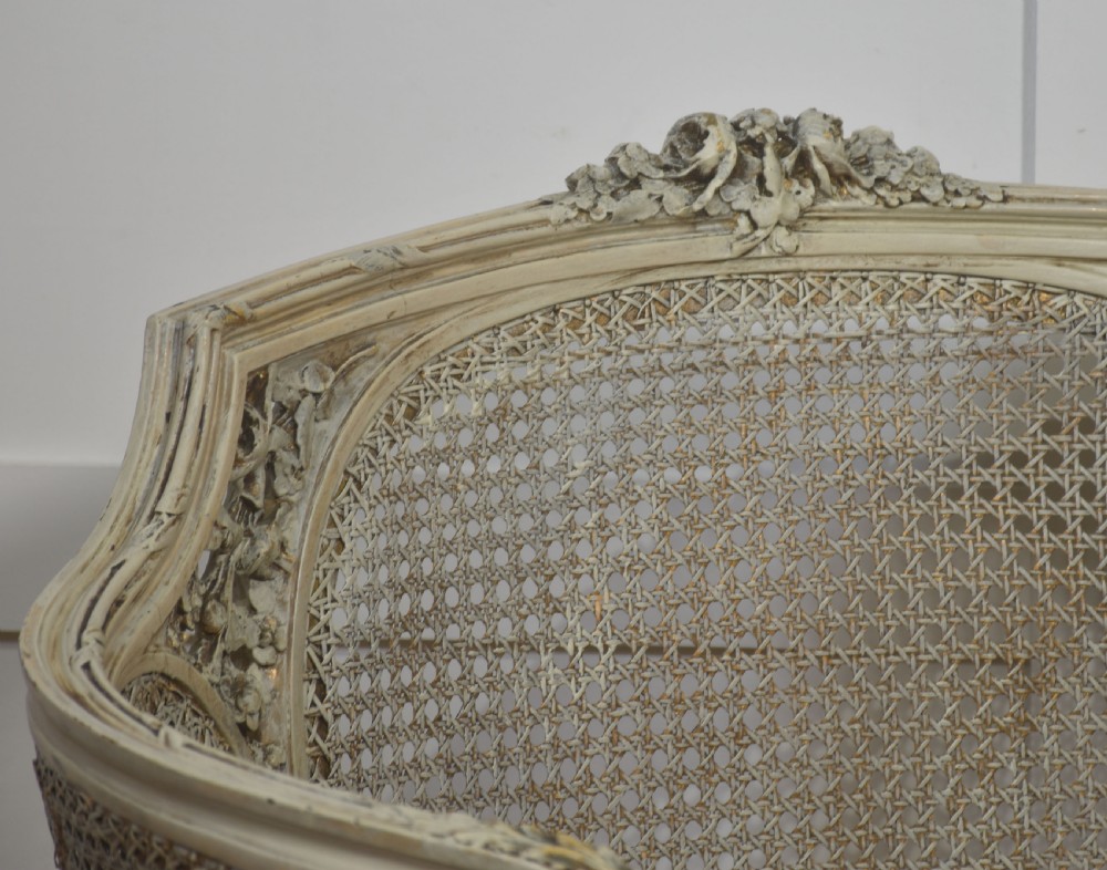 Elegant Pair of French Carved & Caned Tub Chairs In The Louis XVI Style View XI