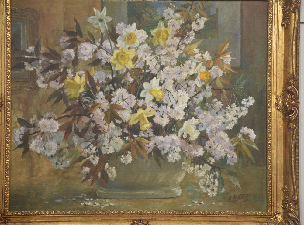 Oil on canvas Still Life with Spring Flowers View III