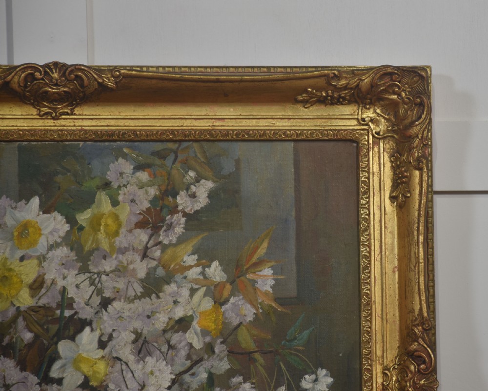 Oil on canvas Still Life with Spring Flowers View IV