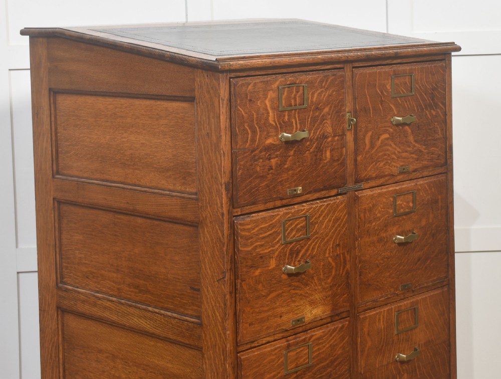 Early 20th Century Oak Double Filing Cabinet View V