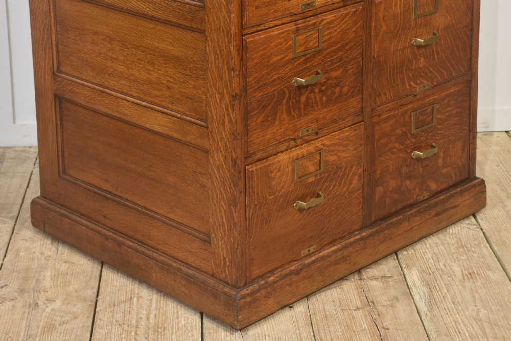 Early 20th Century Oak Double Filing Cabinet View VII