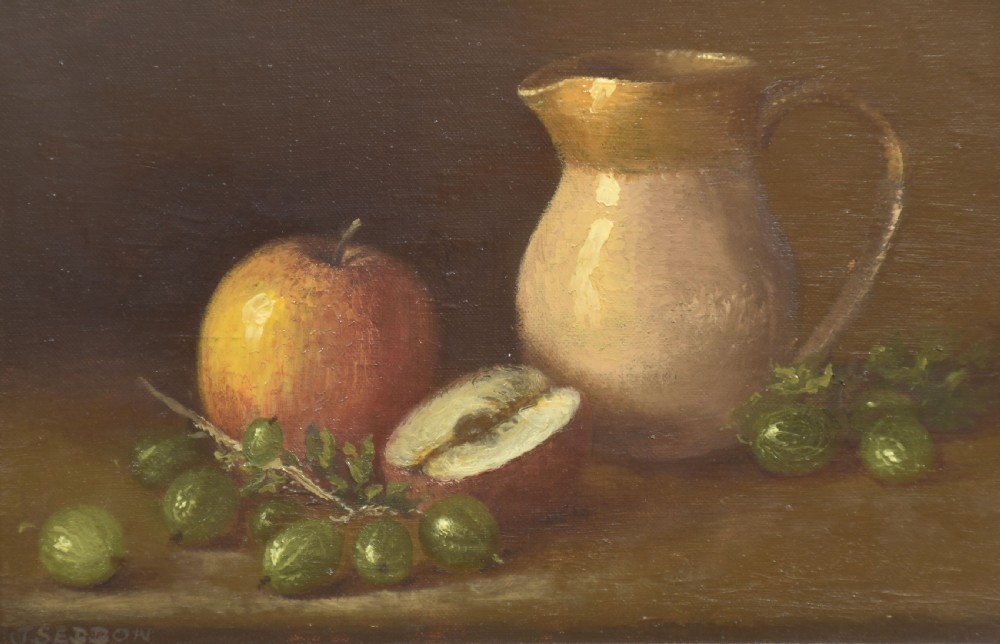Oil on canvas Still Life with Fruit and Jug View III
