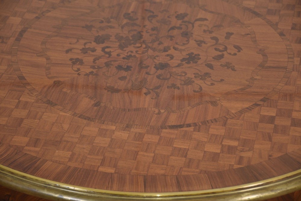 Louis XV style ormolu and parquetry circular centre table View VII