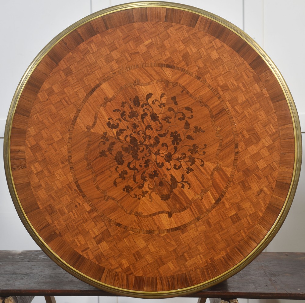 Louis XV style ormolu and parquetry circular centre table View XIII