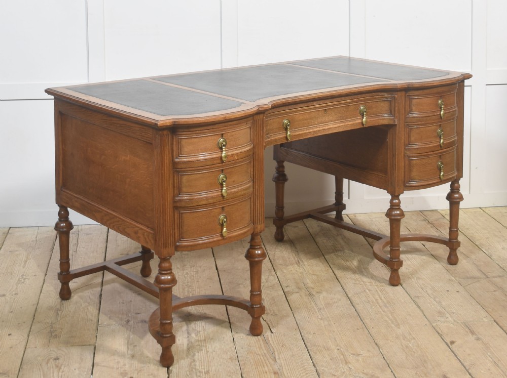Oak Pedestal Writing Desk