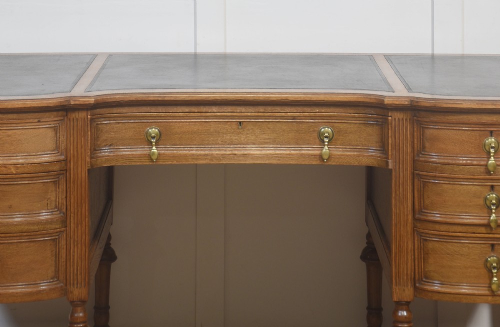 Oak Pedestal Writing Desk View III