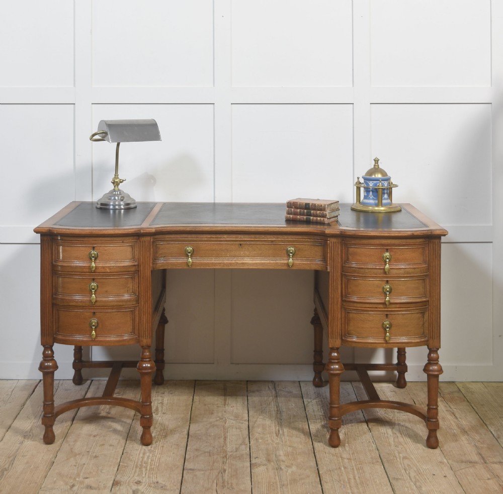 Oak Pedestal Writing Desk View IV